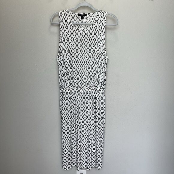 Banana Republic | Knit Column Dress Off White Ikat Midi Open Back Large - Picture 2 of 7